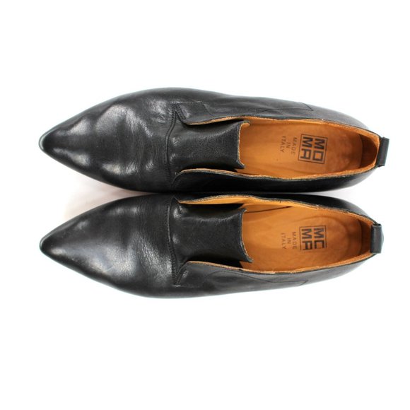 MOMA Hand-made Shoes ML4 Oxfords Laceless Black Leather Pointed Derby Loafer 7 - Picture 7 of 15